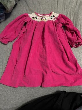 marmellata Hot Pink Smocked Penguin Dress